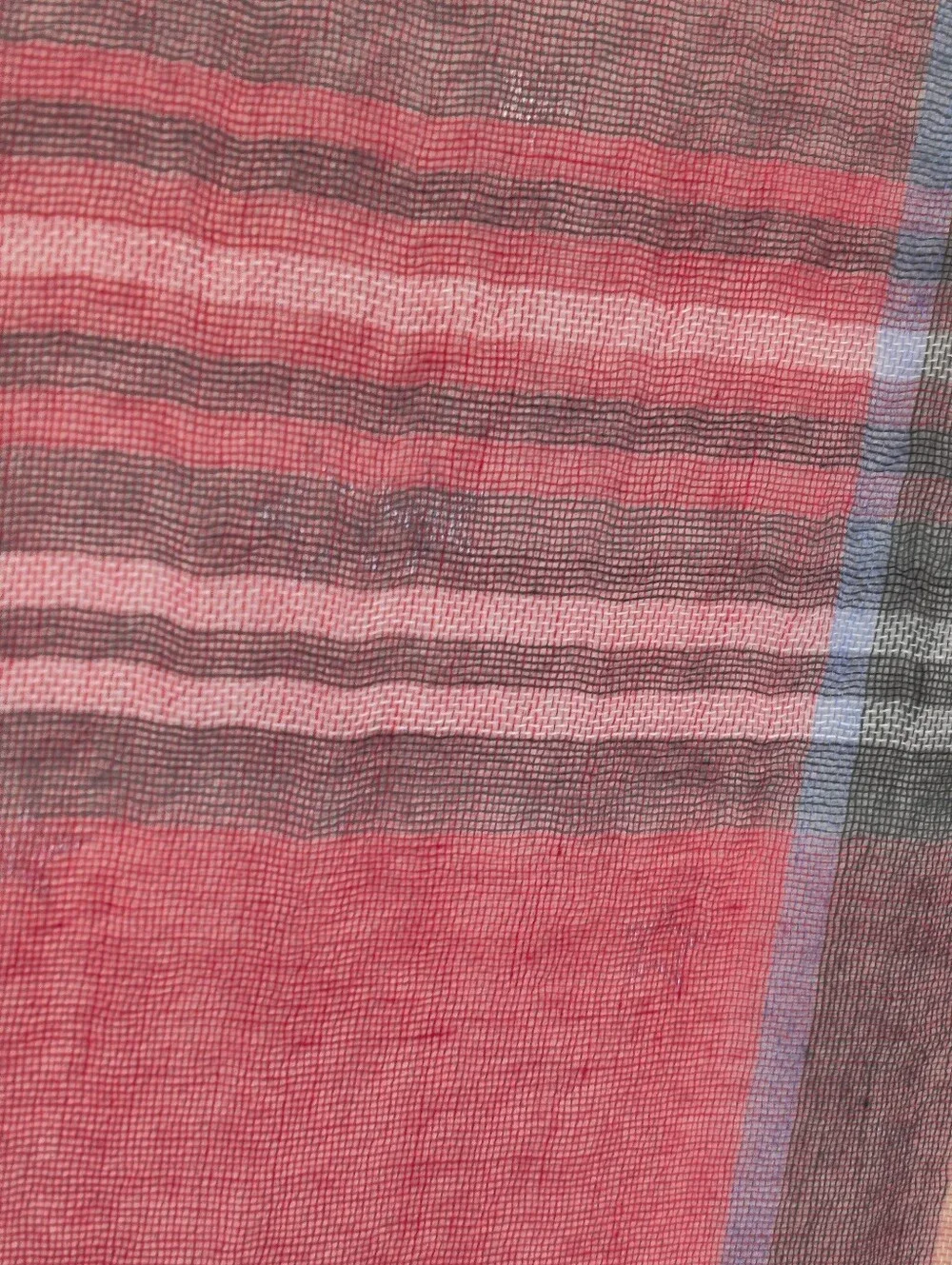 Naturally Knotty 100% Modal Oversized Plaid Scarf Wrap Red 45x86 Light & Gauzy